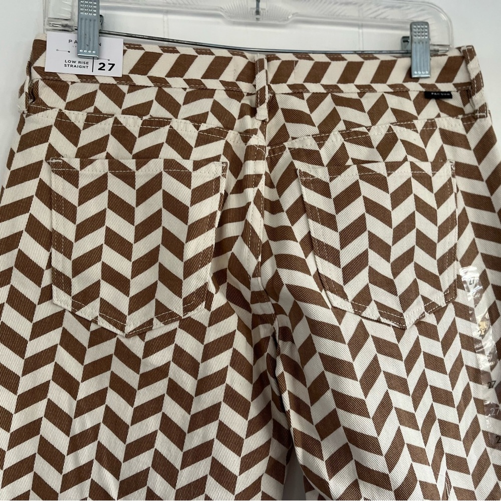 PacSun Brown and White Patterned Straight Leg Jeans - Picture 12 of 14